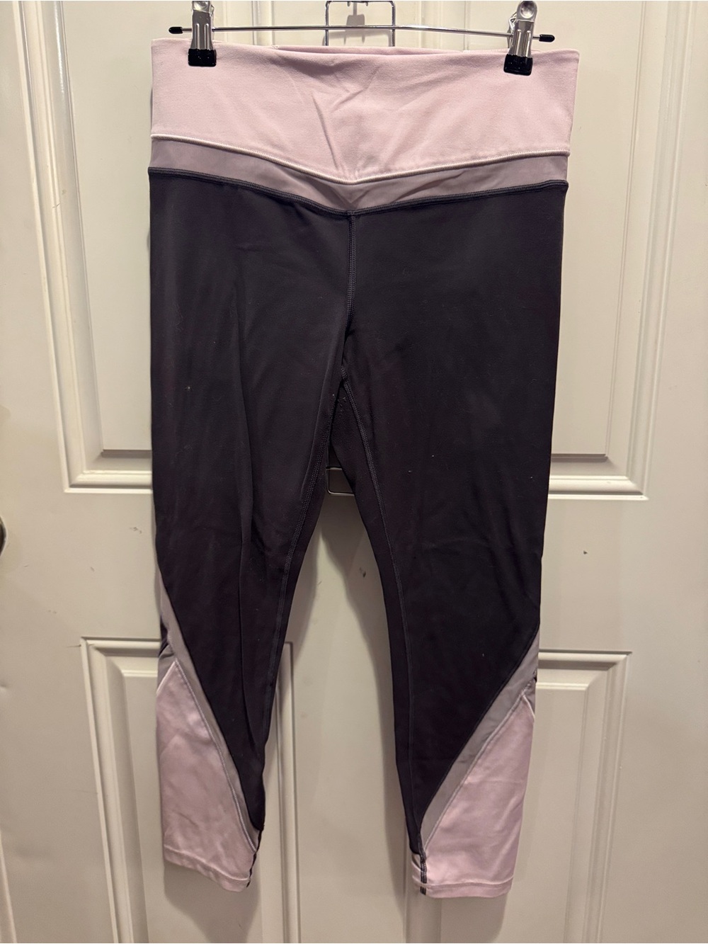 Athleta Black Pink Colorblock Mesh Leggings Size M